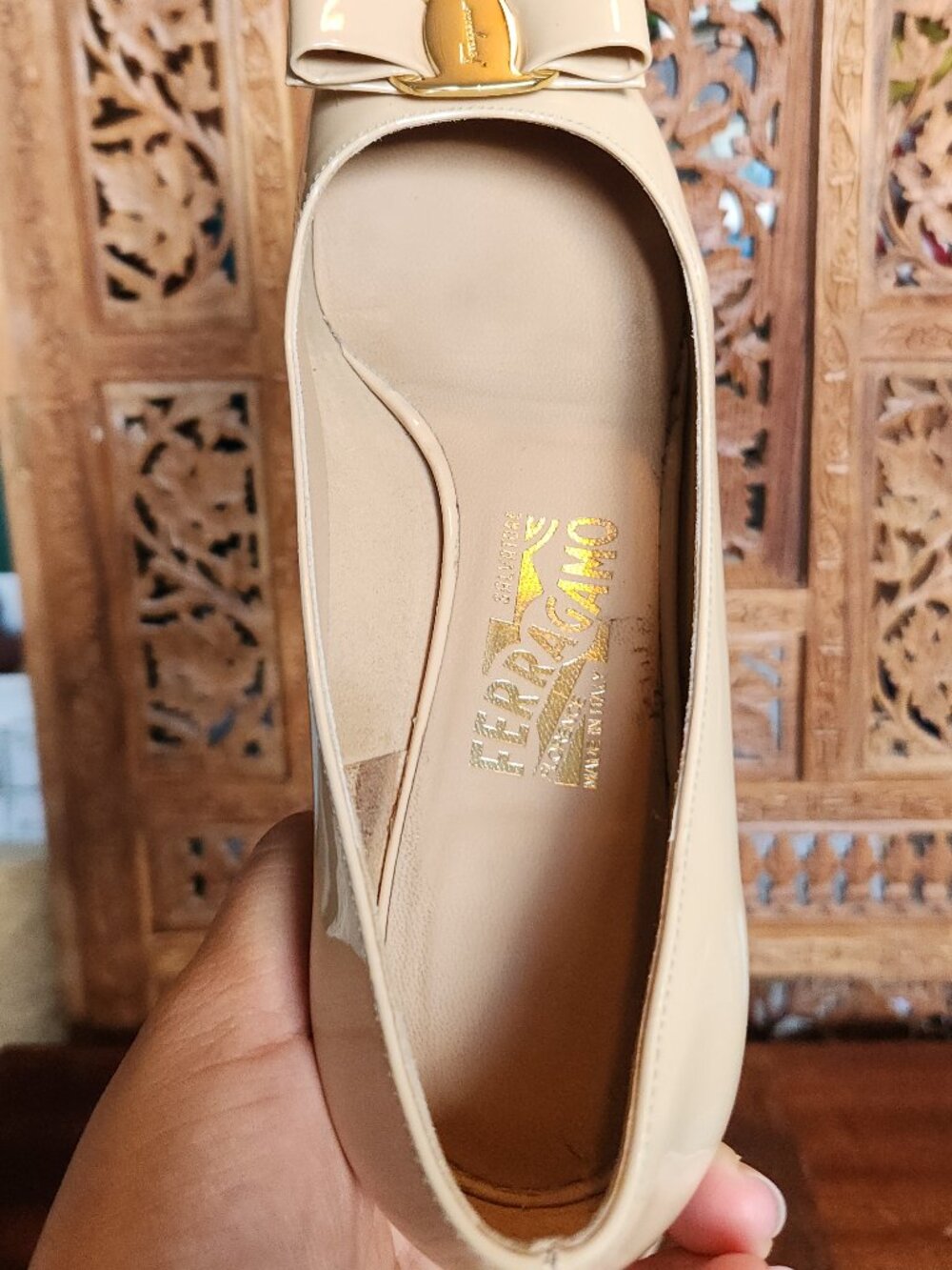 Salvatore Ferragamo Vara Pump in New Bisque (Nude) Leather - Picture 16 of 16